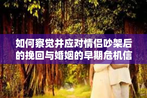 如何察觉并应对情侣吵架后的挽回与婚姻的早期危机信号？