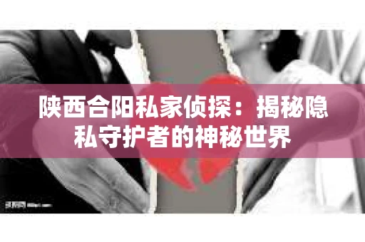 陕西合阳私家侦探：揭秘隐私守护者的神秘世界