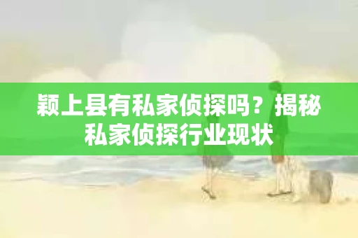 颖上县有私家侦探吗？揭秘私家侦探行业现状