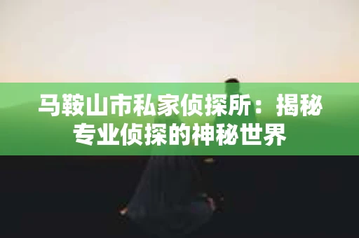 马鞍山市私家侦探所：揭秘专业侦探的神秘世界