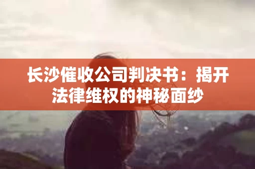 长沙催收公司判决书：揭开法律维权的神秘面纱