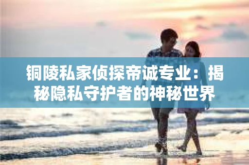铜陵私家侦探帝诚专业：揭秘隐私守护者的神秘世界