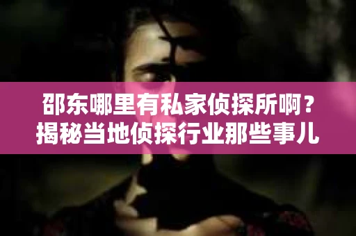 邵东哪里有私家侦探所啊？揭秘当地侦探行业那些事儿