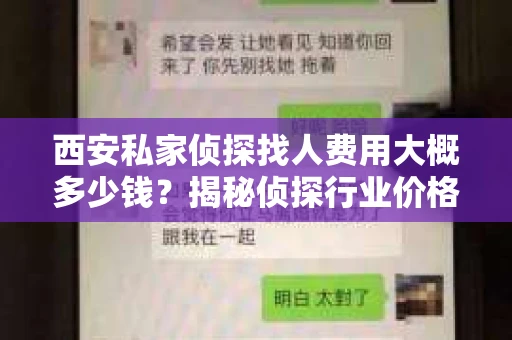 西安私家侦探找人费用大概多少钱？揭秘侦探行业价格之谜