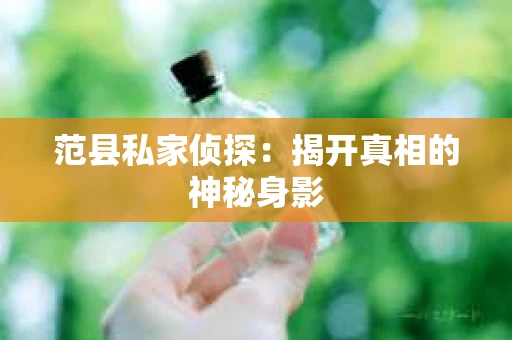 范县私家侦探：揭开真相的神秘身影