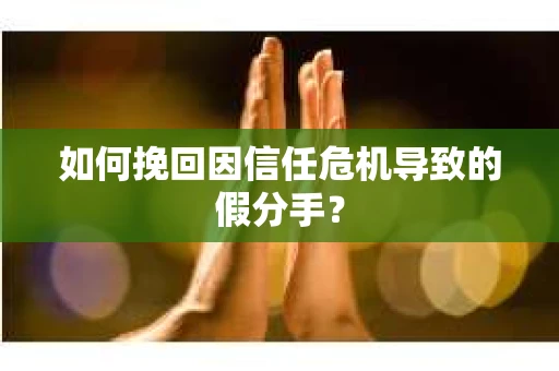 如何挽回因信任危机导致的假分手? 如何挽回因信任危机导致的假分手?