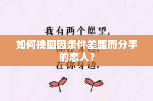 如何挽回因条件差距而分手的恋人？