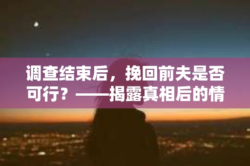 调查结束后，挽回前夫是否可行？——揭露真相后的情感疗愈与人生决策